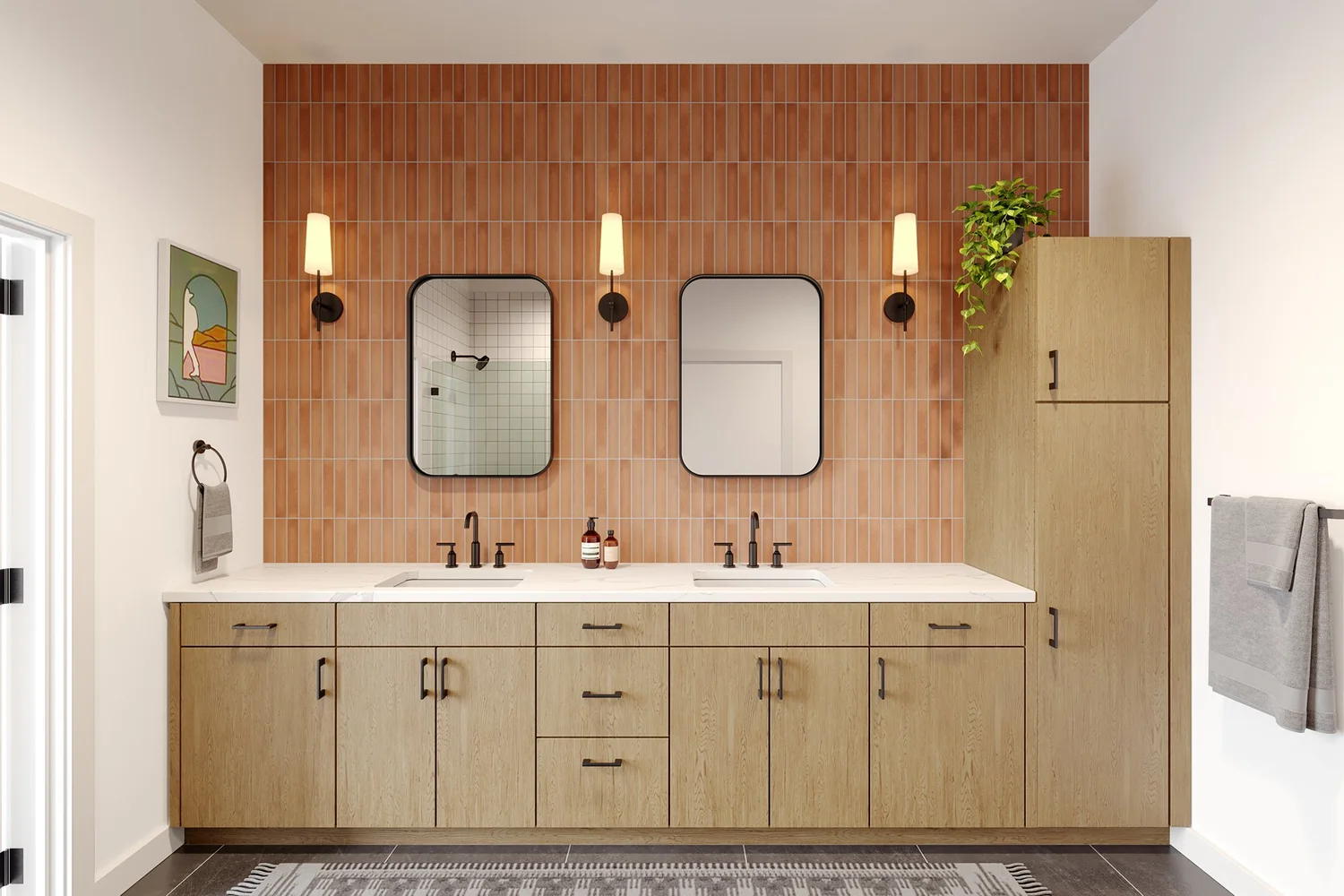 Understory palette primary bath at The Arbors