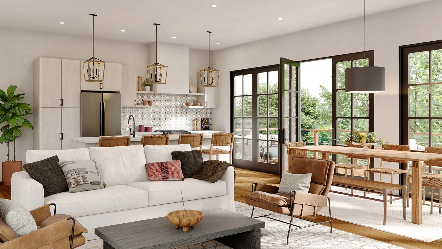 Canopy palette great room at The Arbors